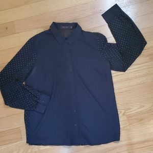 Women's Size Large Black The Limited Blouse